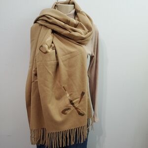 Chic Tan Women's Scarf with Fringe